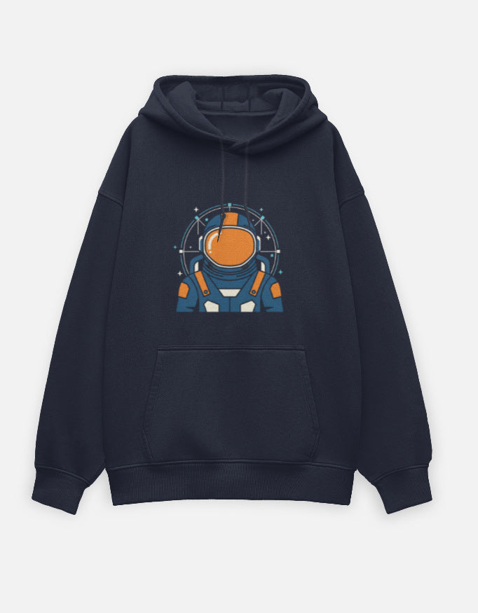 Astronaut- Oversized Hoodie hoodie oversized fit cotton fabric heavyweight fabric detail view by HAViT Apparel