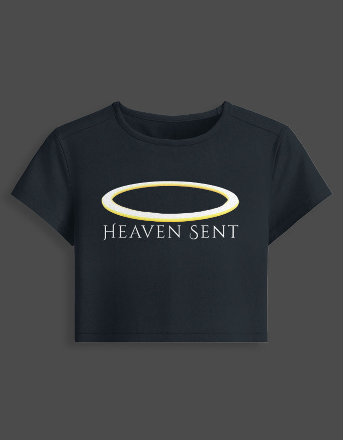 Heaven Sent Baby Tee cotton fabric heavyweight fabric detail view by HAViT Apparel