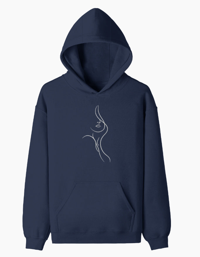 Minimal Muse- Pullover Hoodie hoodie regular fit cotton fabric heavyweight fabric detail view by HAViT Apparel