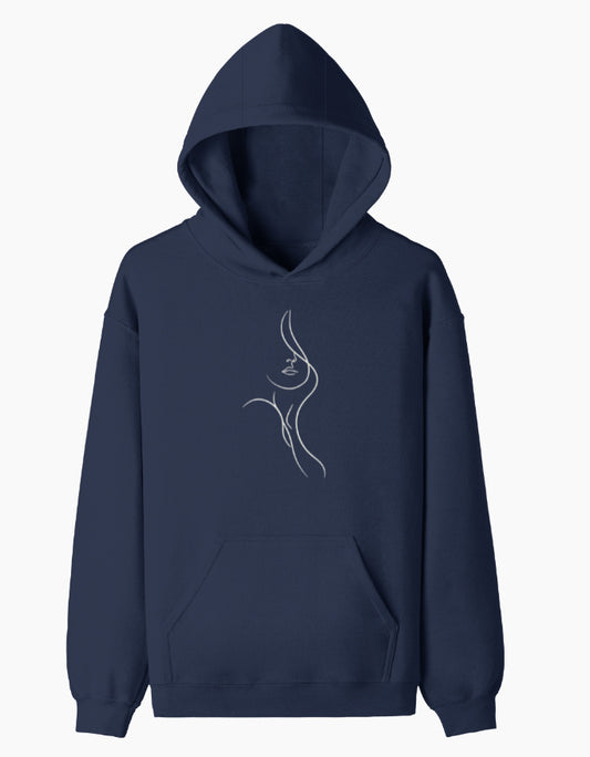 Minimal Muse- Pullover Hoodie hoodie regular fit cotton fabric heavyweight fabric detail view by HAViT Apparel