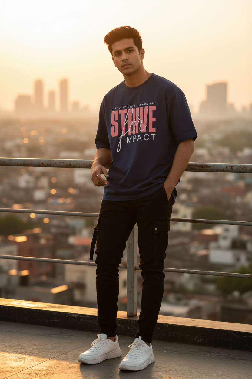 Strive for Impact – Motivational Oversized T-Shirt