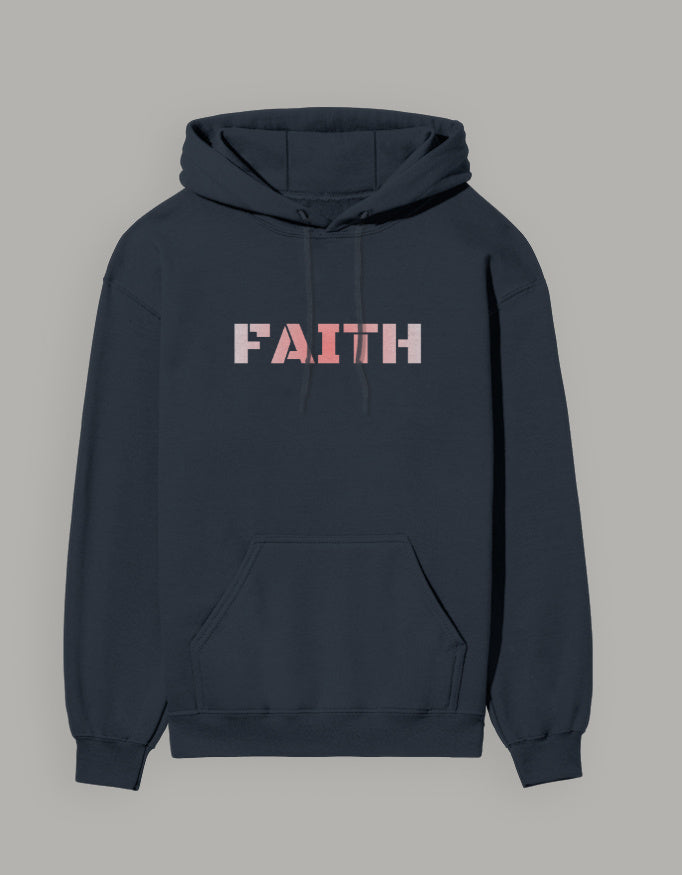 FAITH Hoodie hoodie regular fit cotton fabric heavyweight fabric printed design detail view by HAViT Apparel