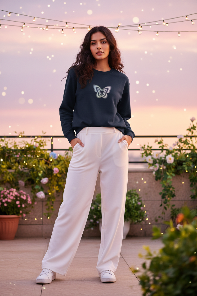 Soft Glow Butterfly Oversized Sweatshirt