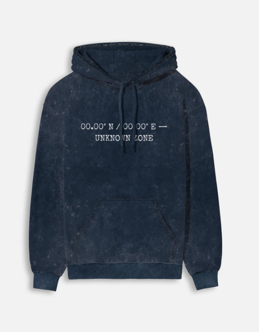 Unknown Zone- Elite Acid Wash Heavyweight Hoodie hoodie oversized fit acid washed heavyweight fabric detail view by HAViT Apparel