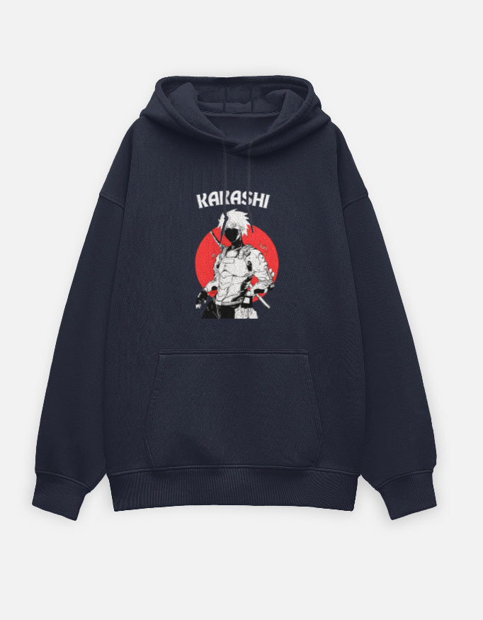 Anime Oversized Hoodie hoodie oversized fit cotton fabric heavyweight fabric graphic print printed design anime inspired design detail view by HAViT Apparel