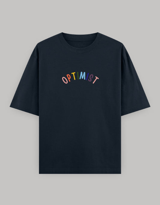 Optimist Core Oversized Tee t-shirt oversized fit cotton fabric heavyweight fabric printed design detail view by HAViT Apparel
