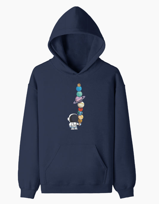 Cosmic Scoop- Pullover Hoodie sweatshirt regular fit cotton fabric heavyweight fabric detail view by HAViT Apparel