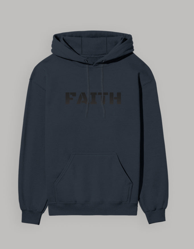 Faith Classic Hoodie hoodie regular fit cotton fabric heavyweight fabric printed design detail view by HAViT Apparel