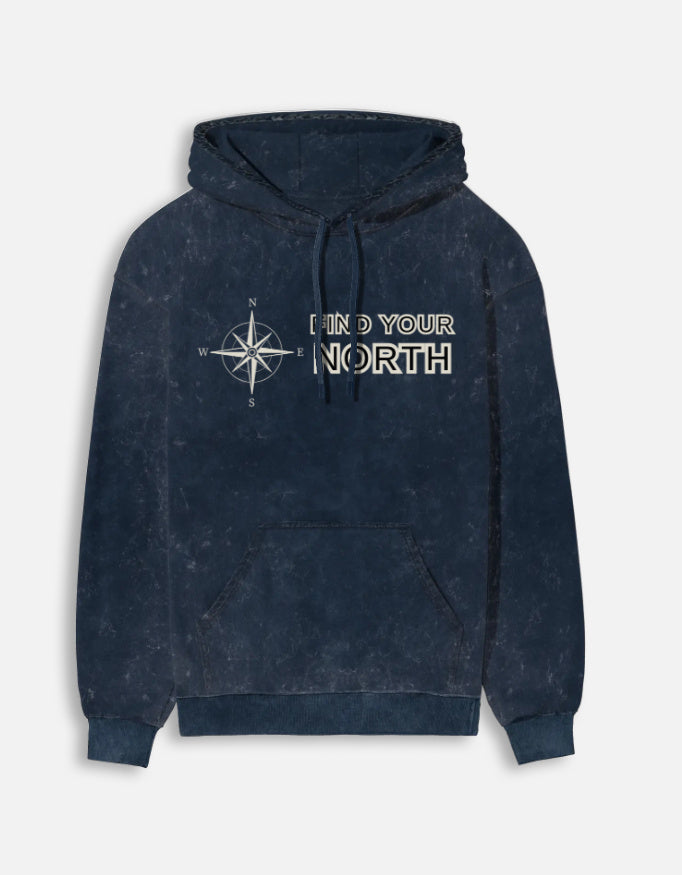 Pure Cotton Stone Wash Men's Hoodie hoodie acid washed cotton fabric heavyweight fabric detail view by HAViT Apparel