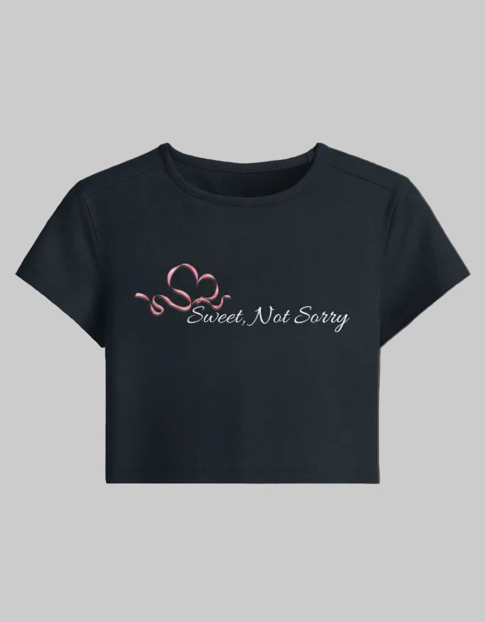 Sweet But Fearless Baby Tee cotton fabric heavyweight fabric detail view by HAViT Apparel