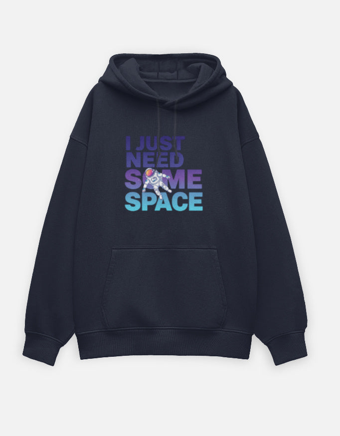I Need Some Space- Oversized Hoodie hoodie oversized fit cotton fabric heavyweight fabric detail view by HAViT Apparel