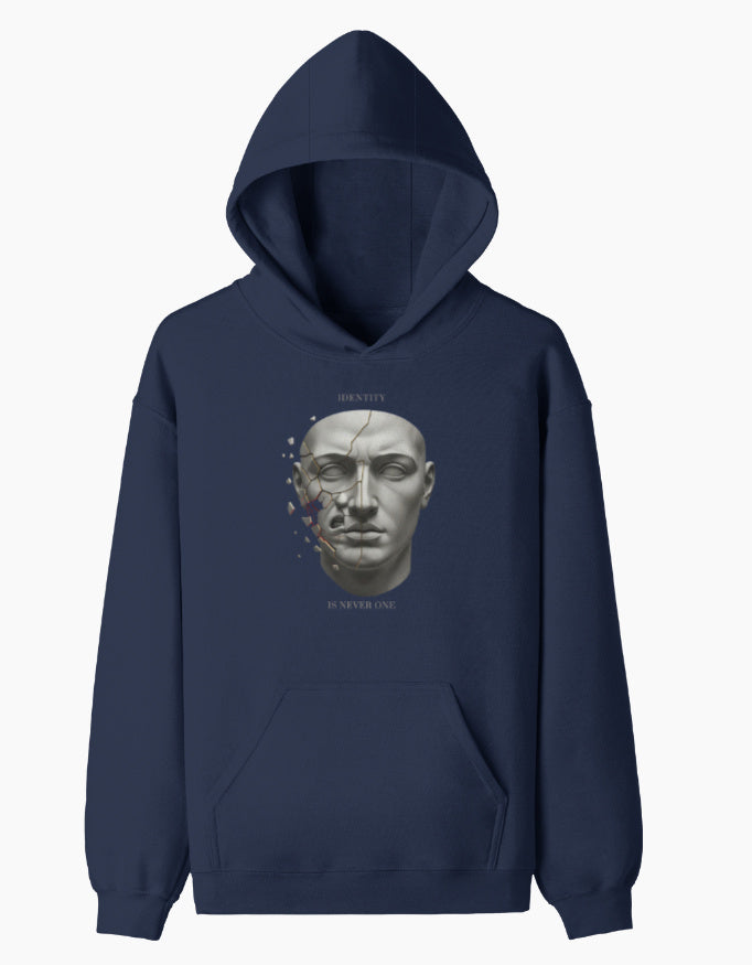 Identity- Pullover Hoodie sweatshirt regular fit cotton fabric heavyweight fabric detail view by HAViT Apparel