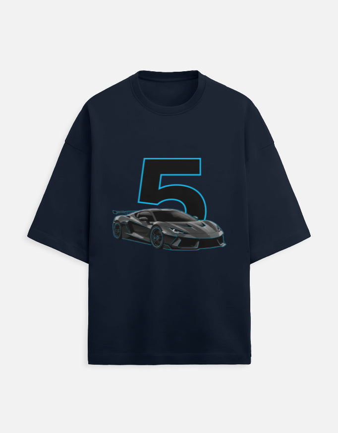 Street Racer 5 Oversized Terry Sweatshirt sweatshirt oversized fit cotton fabric heavyweight fabric graphic print detail view by HAViT Apparel