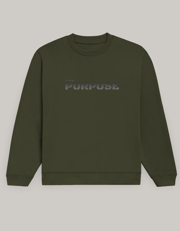 Purpose Driven Sweatshirt sweatshirt regular fit cotton fabric heavyweight fabric printed design detail view by HAViT Apparel