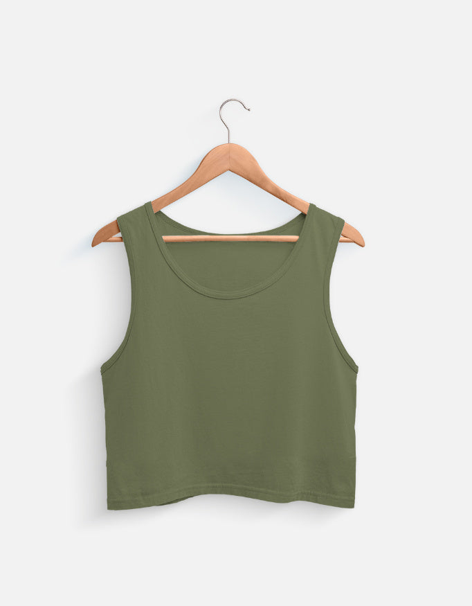 Crop Tank regular fit cotton fabric heavyweight fabric detail view by HAViT Apparel