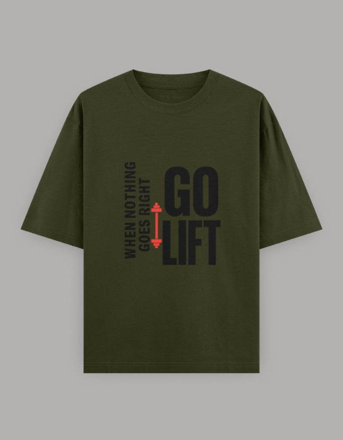 Go Lift Classic Oversized Fit t-shirt oversized fit detail view by HAViT Apparel