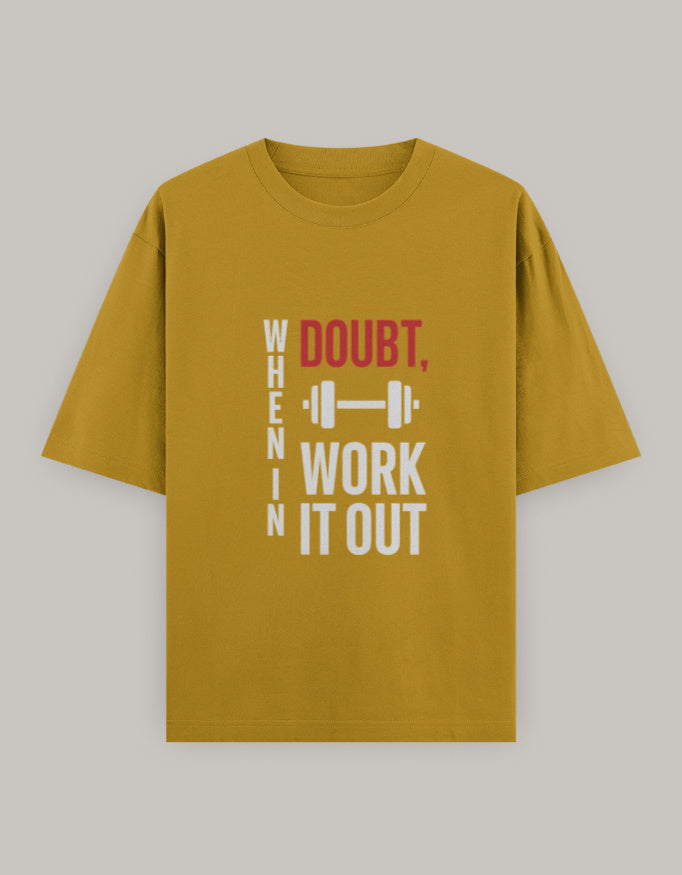Work It Out Classic Oversized Fit t-shirt oversized fit detail view by HAViT Apparel