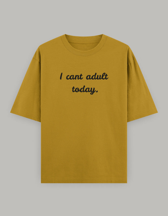 Lazy Day Statement Oversized Tee t-shirt oversized fit cotton fabric heavyweight fabric printed design detail view by HAViT Apparel