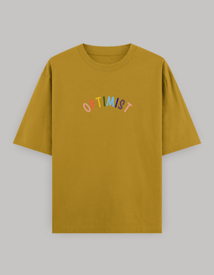 Optimist Core Oversized Tee t-shirt oversized fit cotton fabric heavyweight fabric printed design detail view by HAViT Apparel