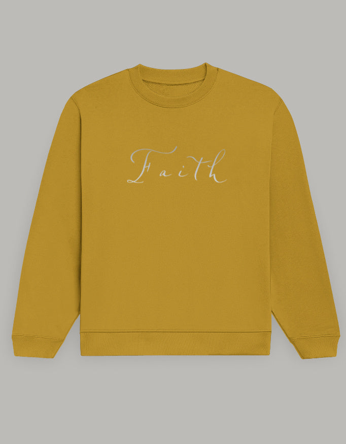 Faith Inspired Comfort Fit Sweatshirt sweatshirt regular fit cotton fabric heavyweight fabric printed design detail view by HAViT Apparel