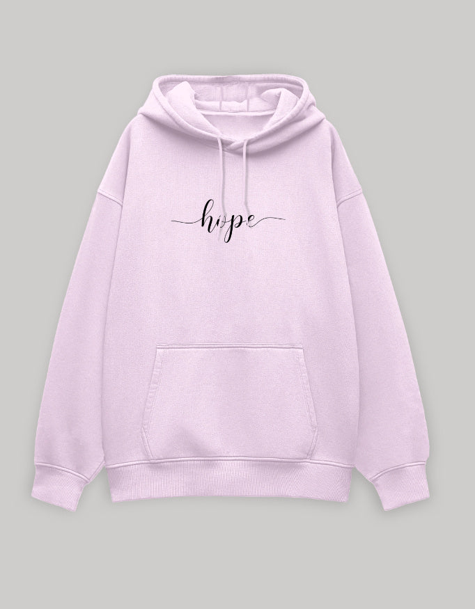 HOPE Oversized Hoodie – Minimal Uplift Edition hoodie oversized fit cotton fabric heavyweight fabric printed design detail view by HAViT Apparel