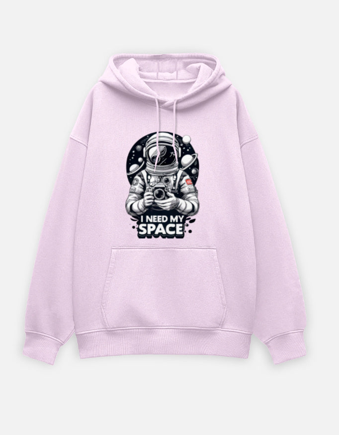 I Need My Space- Oversized Hoodie hoodie oversized fit cotton fabric heavyweight fabric detail view by HAViT Apparel