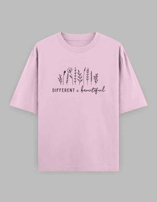 Beautifully Different Statement Oversized Tee t-shirt oversized fit cotton fabric heavyweight fabric printed design detail view by HAViT Apparel