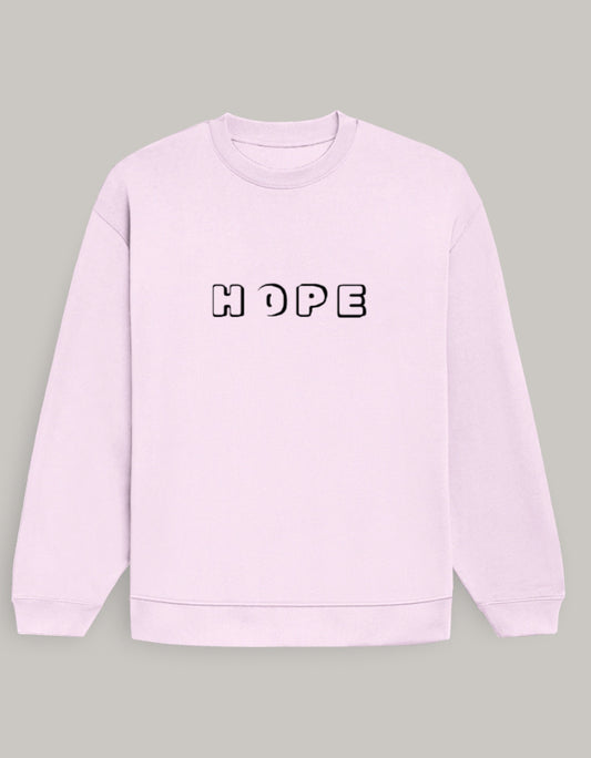 HOPE Graphic Women's Oversized Sweatshirt-Dark Edition sweatshirt oversized fit cotton fabric heavyweight fabric printed design detail view by HAViT Apparel