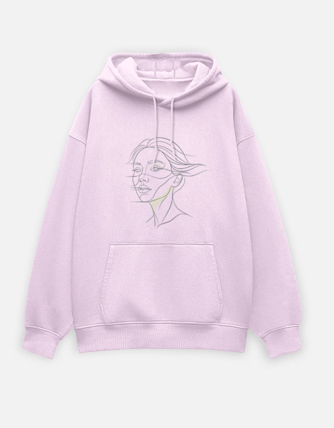 Still Becoming Oversized Hoodie hoodie oversized fit cotton fabric heavyweight fabric detail view by HAViT Apparel