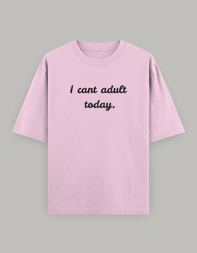 Lazy Day Statement Oversized Tee t-shirt oversized fit cotton fabric heavyweight fabric printed design detail view by HAViT Apparel