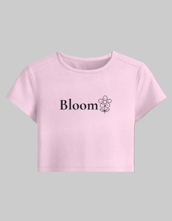 Bloom Baby Tee – Soft Growth Aesthetic cotton fabric heavyweight fabric detail view by HAViT Apparel
