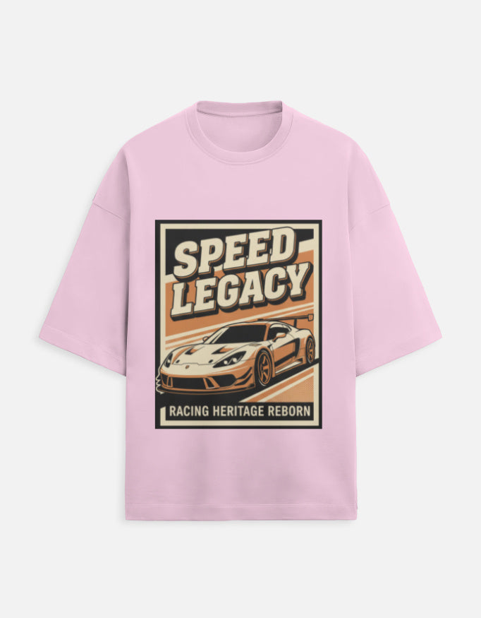 Speed Legacy Oversized Terry Tshirt oversized fit cotton fabric heavyweight fabric graphic print printed design detail view by HAViT Apparel