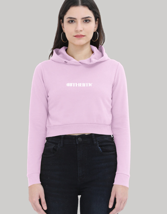 Women’s Authentic Crop Hoodie – Barcode Graphic Style hoodie cotton fabric heavyweight fabric detail view by HAViT Apparel