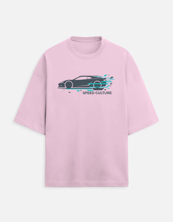 Speed Culture Oversized Terry Tshirt oversized fit cotton fabric heavyweight fabric graphic print printed design detail view by HAViT Apparel
