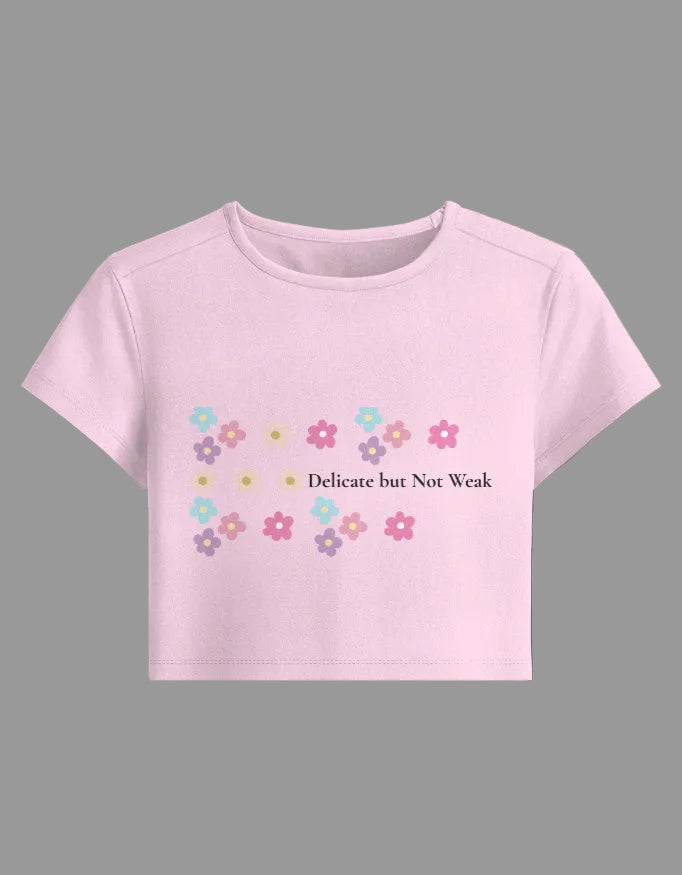Empowered Baby Tee – Minimal Quote cotton fabric heavyweight fabric detail view by HAViT Apparel