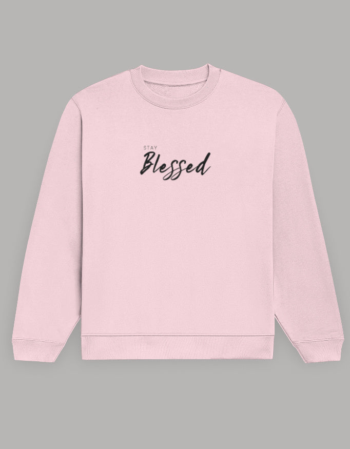Blessed Vibes Sweatshirt sweatshirt regular fit cotton fabric heavyweight fabric detail view by HAViT Apparel
