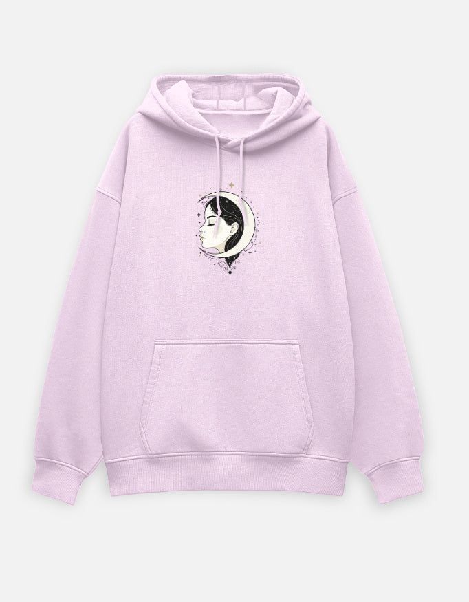 Lunar Muse Oversized Hoodie hoodie oversized fit cotton fabric heavyweight fabric detail view by HAViT Apparel