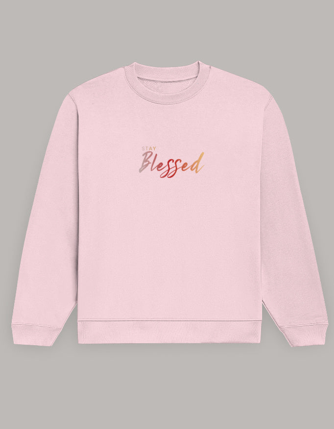Blessed Vibes Sweatshirt sweatshirt regular fit cotton fabric heavyweight fabric detail view by HAViT Apparel