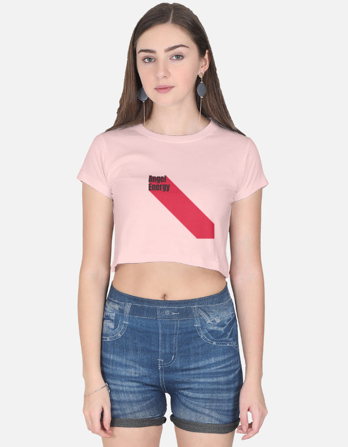 Angel Energy Crop Top cotton fabric heavyweight fabric detail view by HAViT Apparel