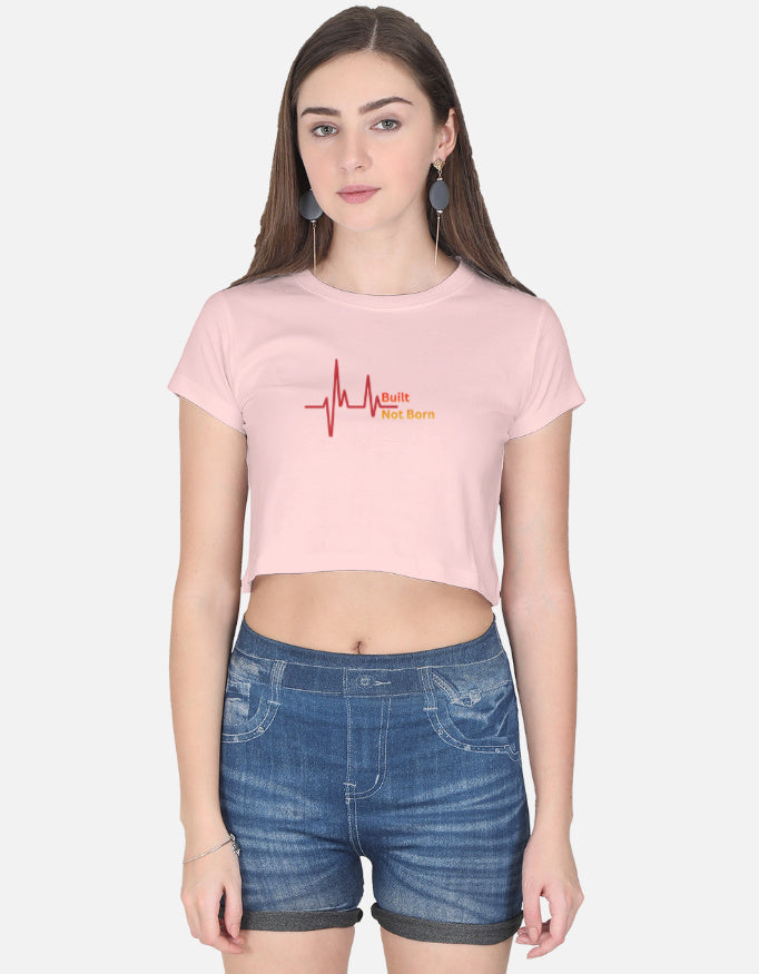 Built Not Born Crop Top cotton fabric heavyweight fabric detail view by HAViT Apparel
