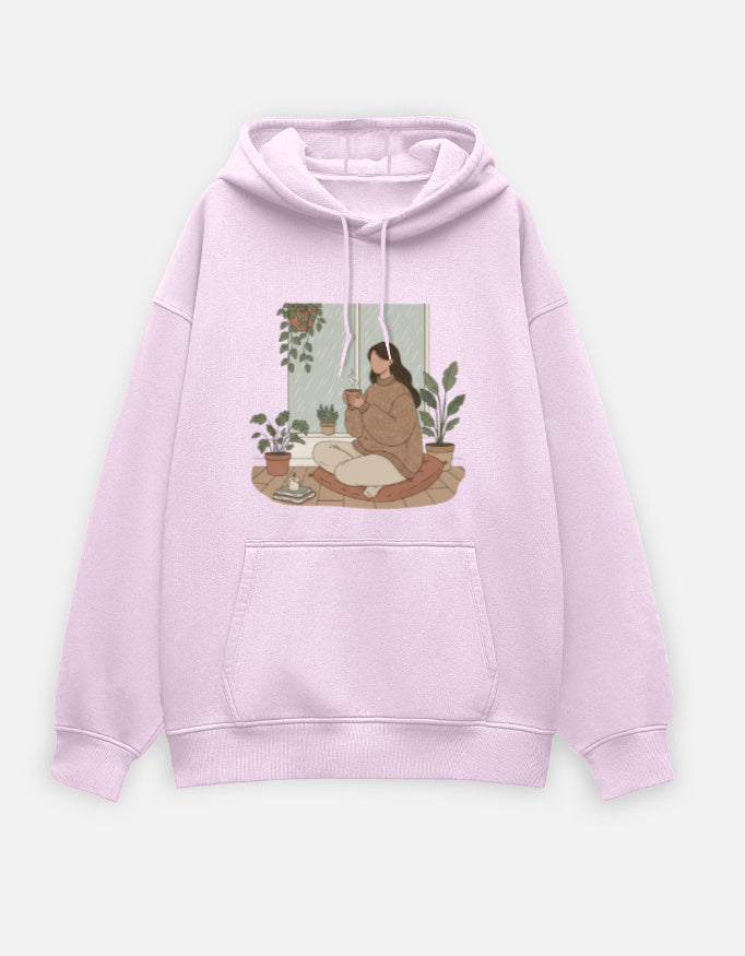 Warm Within Oversized Hoodie hoodie oversized fit cotton fabric heavyweight fabric detail view by HAViT Apparel