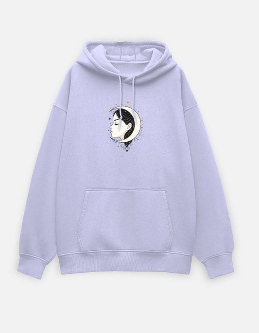 Lunar Muse Oversized Hoodie hoodie oversized fit cotton fabric heavyweight fabric detail view by HAViT Apparel