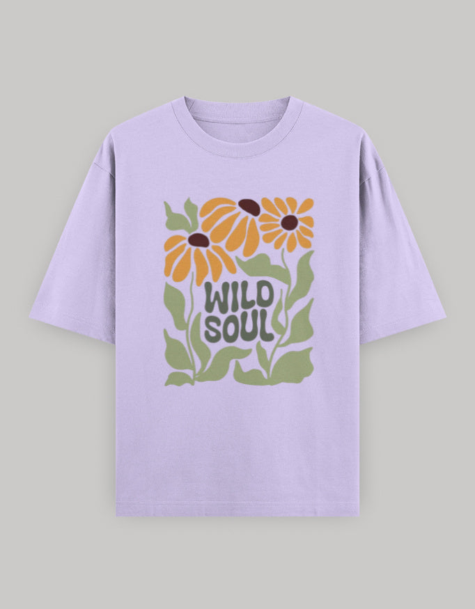 Untamed Soul Oversized Cotton T-Shirt t-shirt oversized fit cotton fabric heavyweight fabric printed design detail view by HAViT Apparel