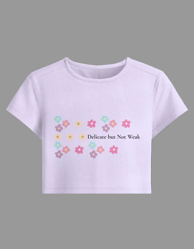 Empowered Baby Tee – Minimal Quote cotton fabric heavyweight fabric detail view by HAViT Apparel