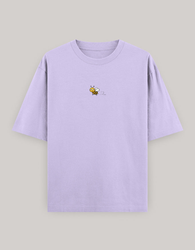 Sweet Sting Embroidered Oversized Women’s Tee t-shirt oversized fit cotton fabric heavyweight fabric embroidered design detail view by HAViT Apparel