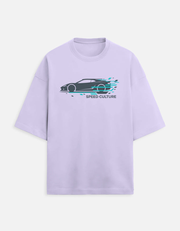 Speed Culture Oversized Terry Tshirt oversized fit cotton fabric heavyweight fabric graphic print printed design detail view by HAViT Apparel