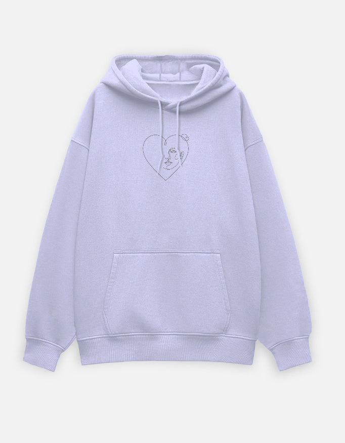 Soft Heart Oversized Hoodie hoodie oversized fit cotton fabric heavyweight fabric detail view by HAViT Apparel