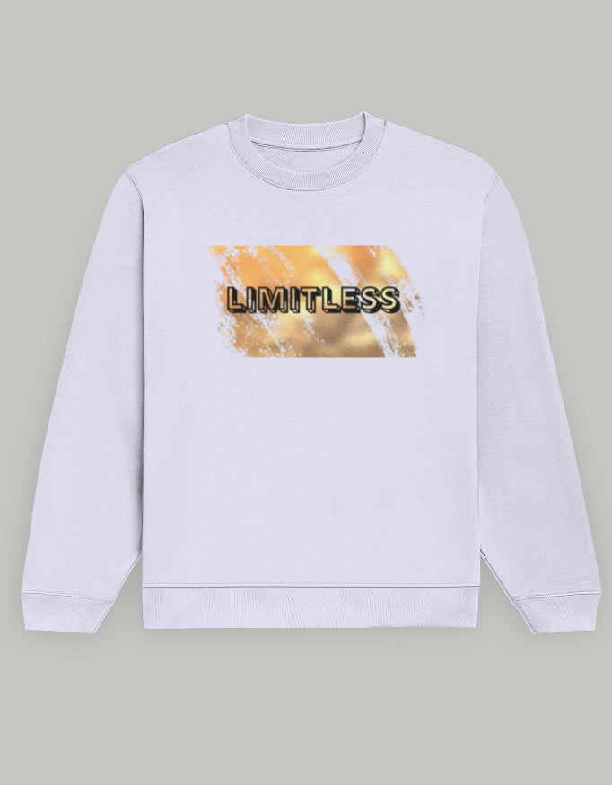 Limitless Graphic Women’s Sweatshirt – Brush Paint Edition sweatshirt regular fit cotton fabric heavyweight fabric printed design detail view by HAViT Apparel