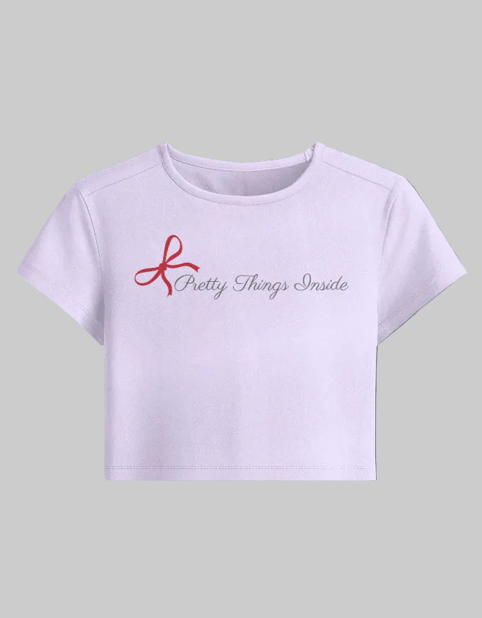 Pretty Things Baby Tee cotton fabric heavyweight fabric detail view by HAViT Apparel