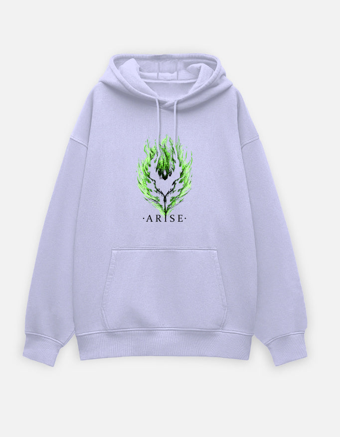 Anime Oversized Hoodie hoodie oversized fit cotton fabric heavyweight fabric printed design anime inspired design detail view by HAViT Apparel